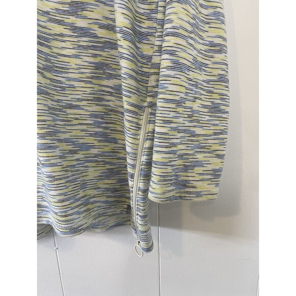 T by Talbots XL Sweatshirt Crewneck Classic French Terry Pullover Blue/Yellow - Picture 4 of 16